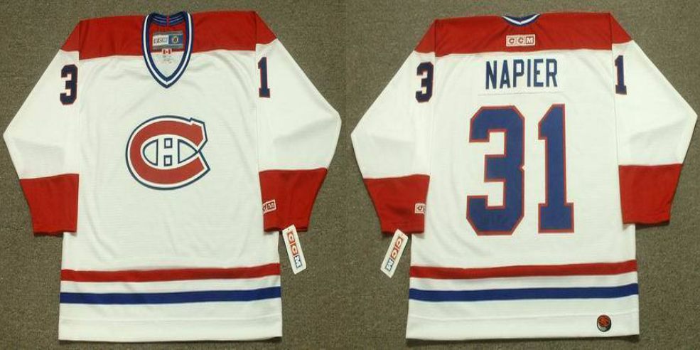 2019 Men Montreal Canadiens #31 Napier White CCM NHL jerseys